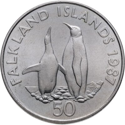 купить Фолклендские острова 50 пенсов (pence) 1987 Королевские пингвины