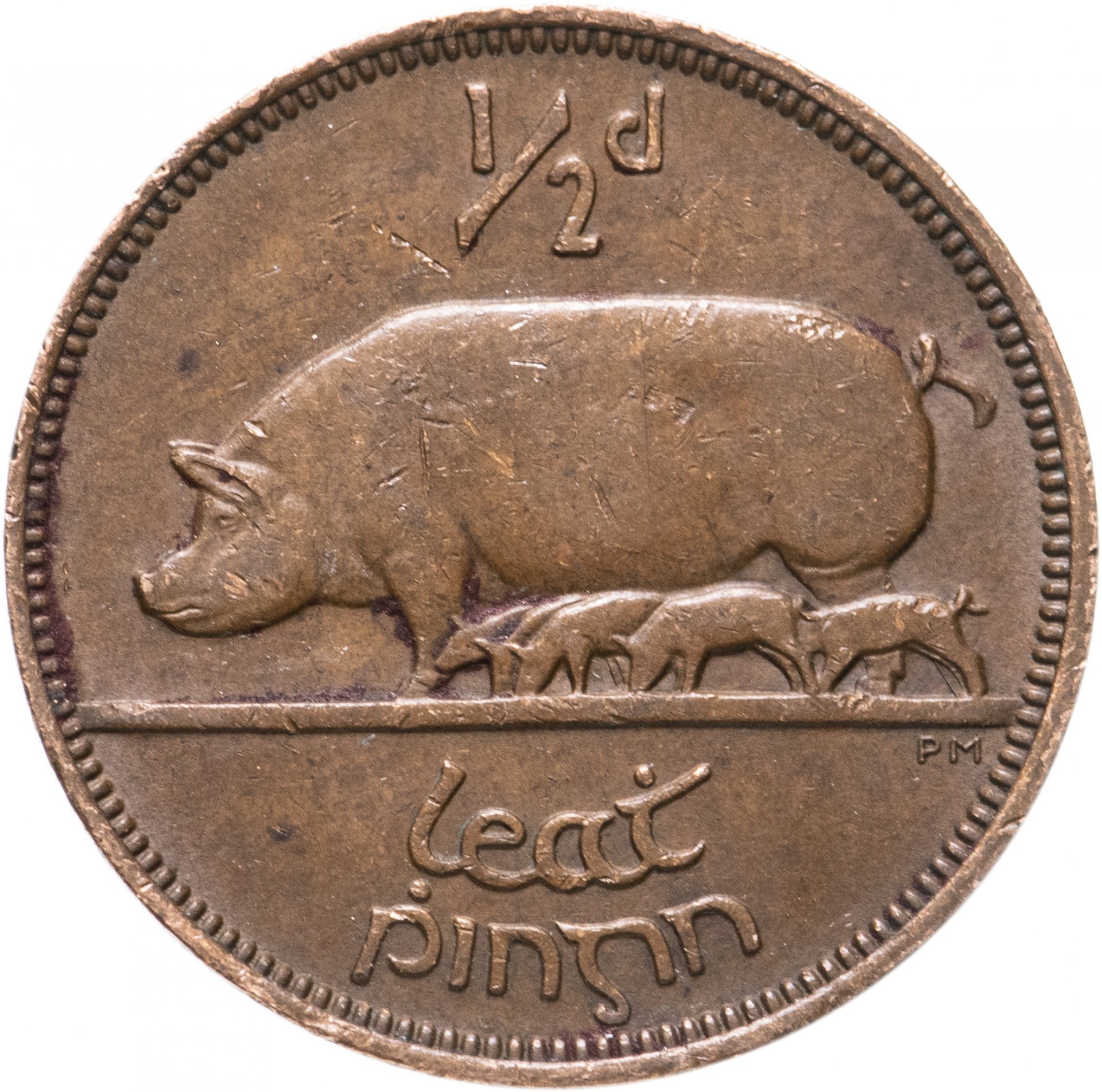 Монета Ирландия 1/2 пенни (penny) 1942 стоимостью 405 руб.
