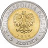 Купить Польша 5 злотых 2014 "25 лет свободы (25 Lat Wolnosci)"