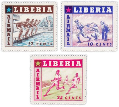 купить Либерия набор из 3 марок 1955 "Спорт"