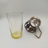 Купить Подстаканник "Латы" в комплекте со стаканом, мельхиор (медь-никель), стекло, Завод «Плутон», СССР, 1970-1980 гг.