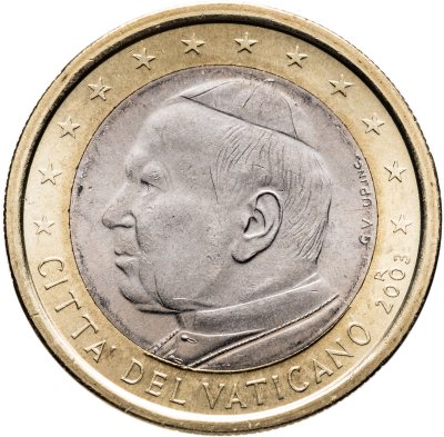 купить Ватикан 1 евро (euro) 2003 "Портрет Папы Иоана Павла II"