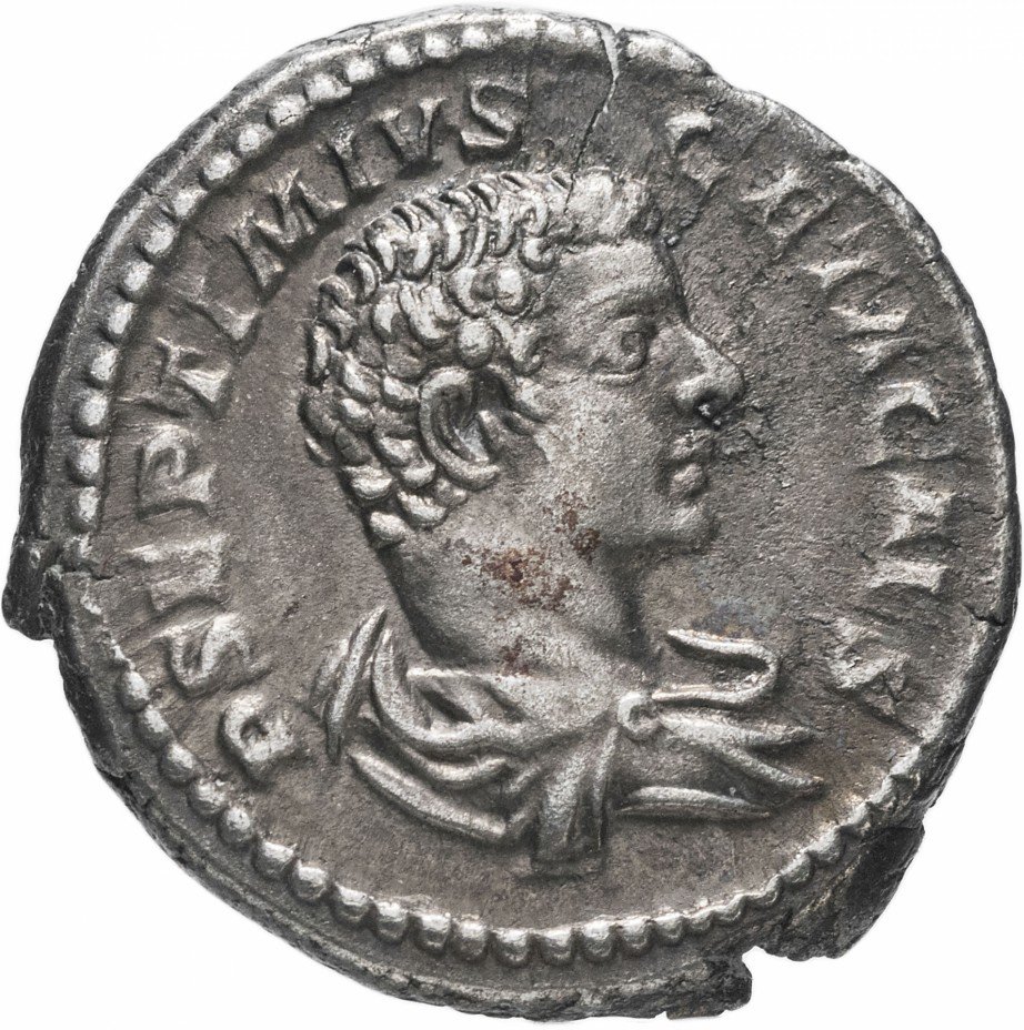 купить Римская Империя Гета 198–212гг денарий (реверс: Минерва в шлеме)