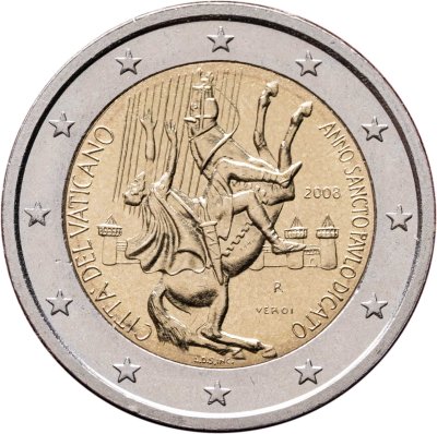 купить Ватикан 2 евро 2008 "Год апостола Павла", в буклете