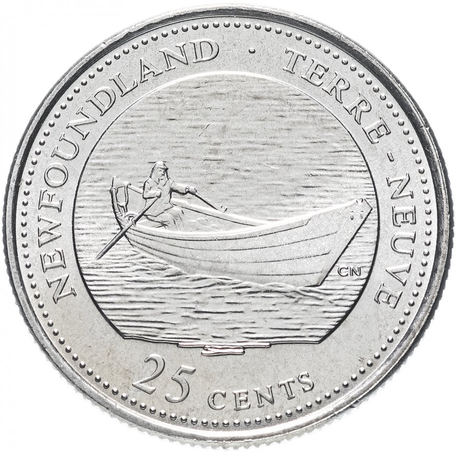 купить Канада 25 центов (cents) 1992 "125 лет Конфедерации Канада - Ньюфаундленд и Лабрадор"