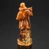 Купить Статуэтка "Охотник с лисой", фаянс, поливы, Гжельский керамический завод, СССР, 1950-1960 гг.