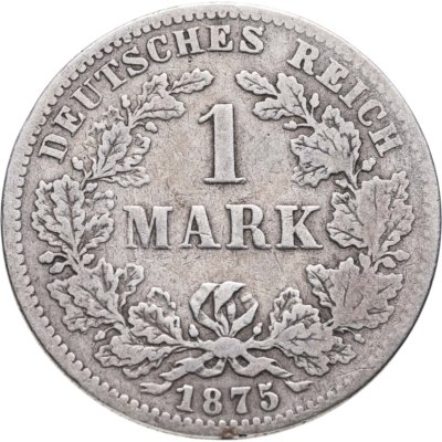 купить Германия 1 марка (mark) 1875 J знак монетного двора: "J" - Гамбург