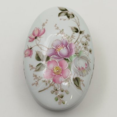 Купить Шкатулка миниатюрная, с цветочным декором Florence Limoges, фарфор, деколь, Франция, 1760-2000 гг.