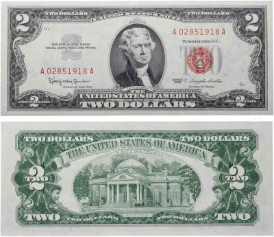 купить США 2 доллара 1963 серия АА