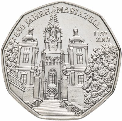 купить Австрия 5 евро 2007 "850 лет базилике Мариацелль"