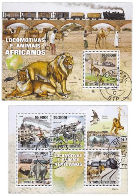купить Сан-Томе и Принсипи набор из 2 квартблоков "Флора и Фауна. Животные Африки"