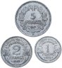 Купить Франция 5 2 1 франк 1944-1948 набор из 3-х монет