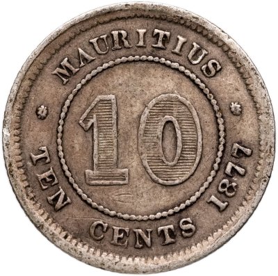 купить Маврикий 10 центов (cents) 1877