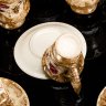 Купить Сервиз чайно-кофейный с декором в виде роз на 6 персон (21 предмет), фаянс, деколь, люстр, Европа, 1970-1990 гг.