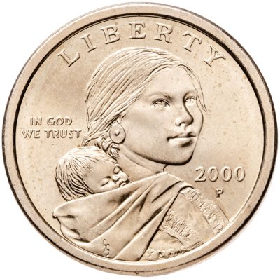 купить США 1 доллар (dollar) 2000 P Sacagawea dollar (Сакагавея доллар - парящий орёл) знак монетного двора "P" - Филадельфия