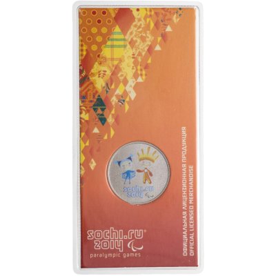 купить 25 рублей 2013 СПМД Лучик и Снежинка - талисманы и логотип XI Паралимпийских зимних игр Сочи 2014 (в специальном исполнении в блистере)