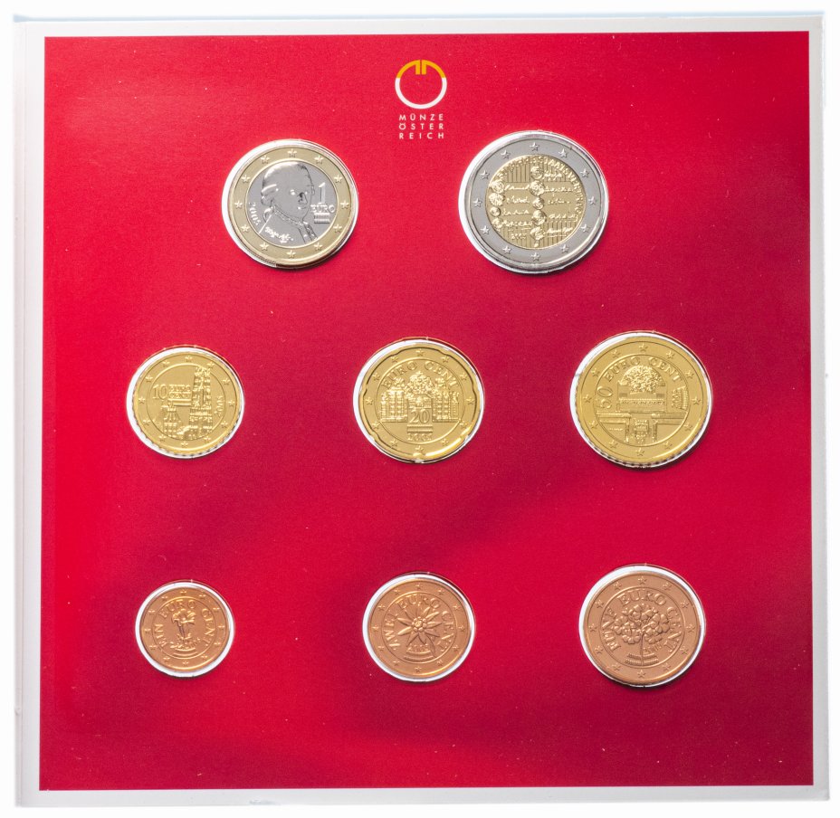 купить Австрия годовой набор евро 2005 (8 штук, UNC) в буклете