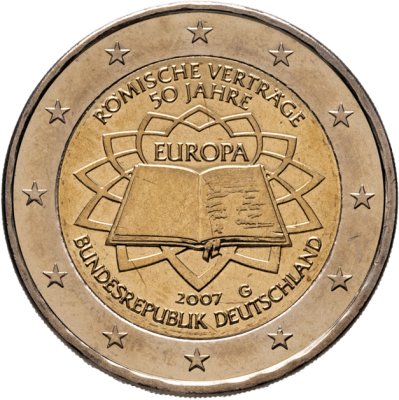 купить Германия 2 евро G 2007 "50 лет Римскому договору"
