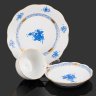 Купить Трио чайное, выполненное в фирменном дизайне "Chinese Bouquet" ("Apponyi Blue"), фарфор, роспись, золочение, Herend (Херенд), Венгрия, 1960-1990 гг.