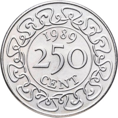 купить Суринам 250 центов (cents) 1989