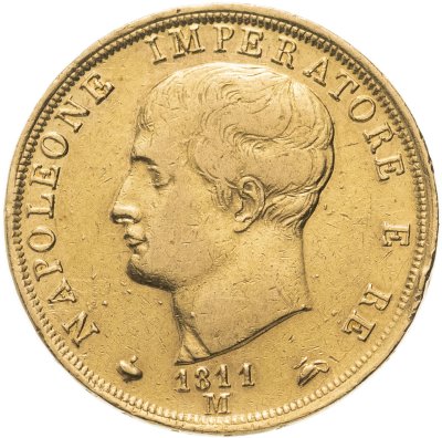 купить Наполеоновская Италия 40 лир 1811 с портретом Наполеона I