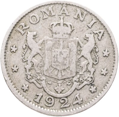 купить Румыния 1 лей (leu) 1924 Молния знак монетного двора: "Молния" - Пуасси