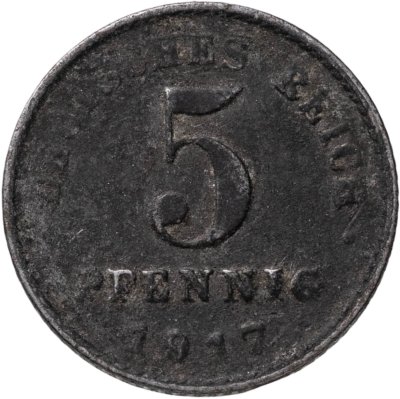 купить Германия 5 пфеннигов (pfennig) 1917