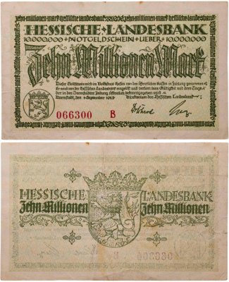 купить Германия 10000000 (10 миллионов) марок 1923