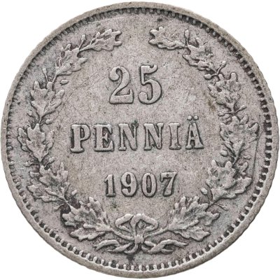 купить 25 пенни 1907 L, монета для Финляндии