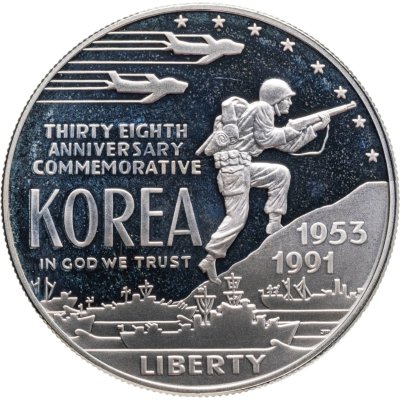 купить США 1 доллар (dollar) 1991 Korean War (38 лет Корейской войне)