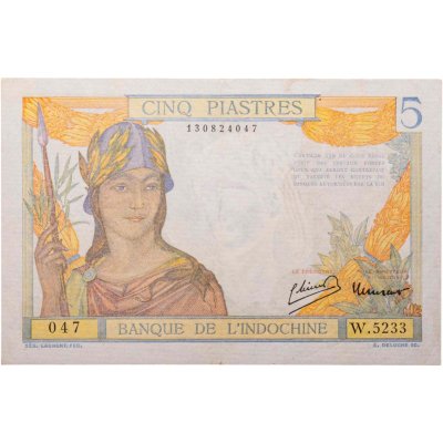 купить Французский Индокитай 5 пиастр 1936-1939 год