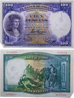 купить Испания 100 песет 1931