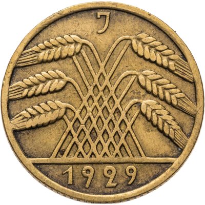 купить Германия 10 рейхспфеннигов (reichspfennig) 1929 J знак монетного двора "J" — Гамбург