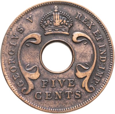 купить Британская Восточная Африка 5 центов (cents) 1923