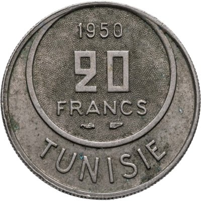купить Французский Тунис 20 франков (francs) 1950