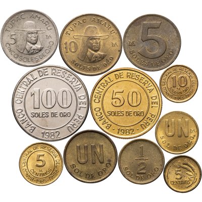 купить Перу набор монет для обращения 1974-1985 (11 штук)
