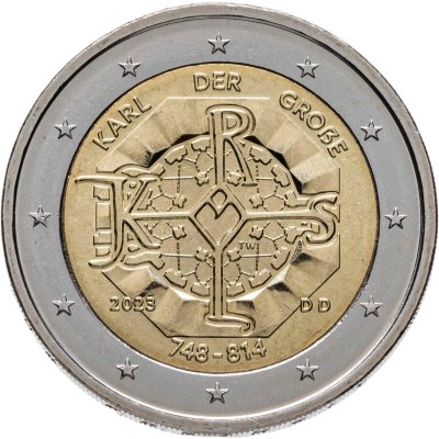 купить Германия 2 евро (euro) 2023 D 1275 лет со дня рождения Карла Великого, знак монетного двора "D" - Мюнхен