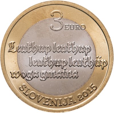 купить Словения 3 евро (euro) 2015 "500 лет первому печатному тексту на словенском языке"