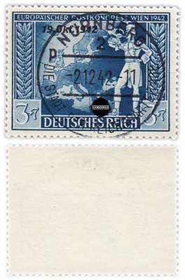 купить Германия, Третий Рейх 3+7 рейхспфеннигов 1942 "Почтовый конгресс Европы в Вене"