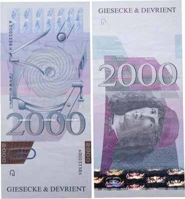 купить Тестовая банкнота Германия 2000 Giesecke & Devrient "Сандро Боттичелли"
