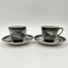 Купить Набор из 2-х кофейных пар "Дракон", Lux Porcelain FAHD M.K., фарфор, бисквит, роспись, золочение, Азия, 1970-1990 гг.