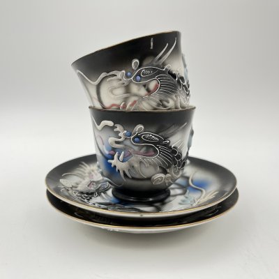 купить Набор из 2-х кофейных пар "Дракон", Lux Porcelain FAHD M.K., фарфор, бисквит, роспись, золочение, Азия, 1970-1990 гг.