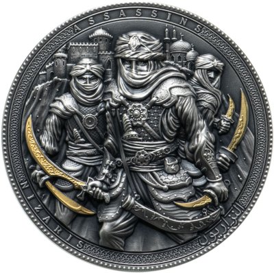 купить Остров Ниуэ 5 долларов 2019 "Ассассины: низариты", в футляре с сертификатом