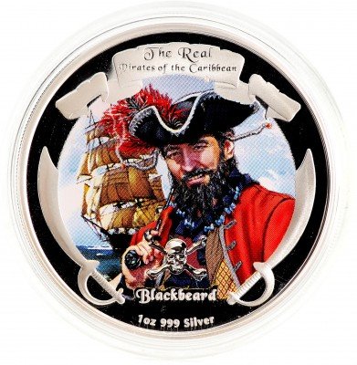 Купить Остров Ниуэ 2 доллара 2011 "Пираты Карибского моря -Чёрная Борода (Эдвард Тич)"