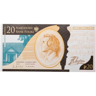 купить Польша 20 злотых 2009 Юбилейная "Фредерик Шопен" в буклете