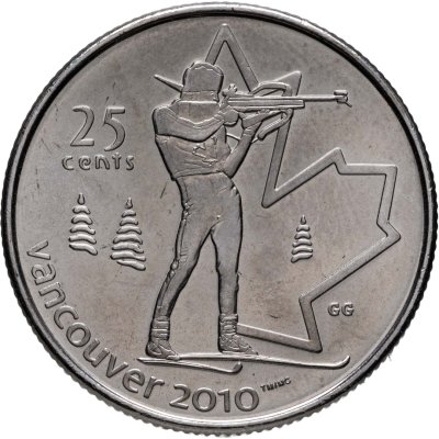 купить Канада 25 центов (cents) 2007 "XXI зимние Олимпийские Игры, Ванкувер 2010 - Биатлон"