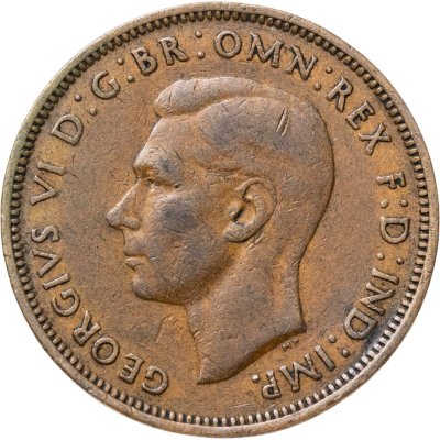 купить Великобритания 1/2 пенни (penny) 1944