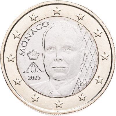 купить Монако 1 евро 2025 "Портрет князя Альбера II" (регулярный чекан)