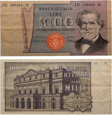 купить Италия 1000 лир 1969