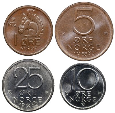 купить Норвегия Набор из 4 монет 1972-1991